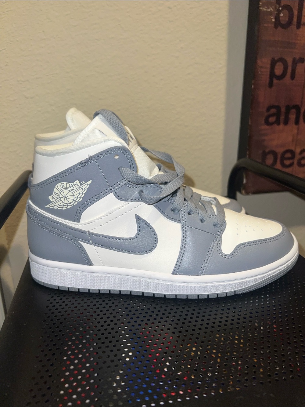 Jordan Mid Stealth Grey (White and Light Gray)